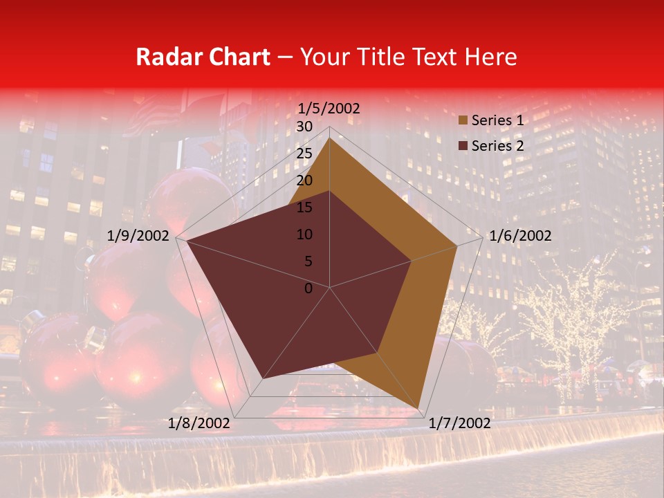Evening Rockefeller Fountain PowerPoint Template