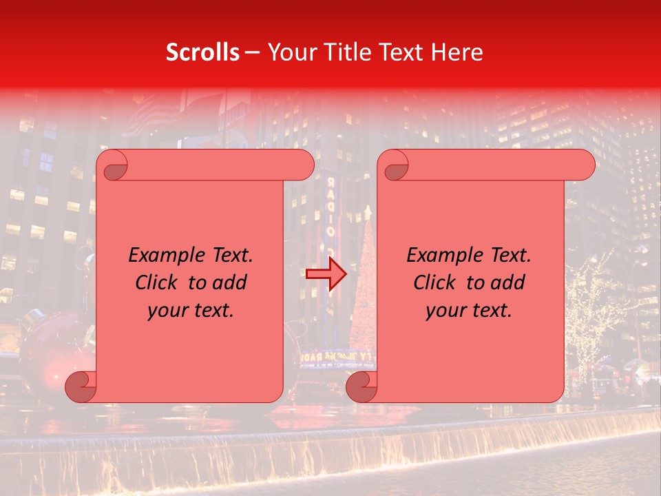 Evening Rockefeller Fountain PowerPoint Template