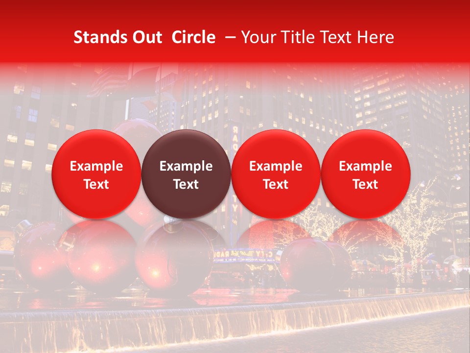 Evening Rockefeller Fountain PowerPoint Template