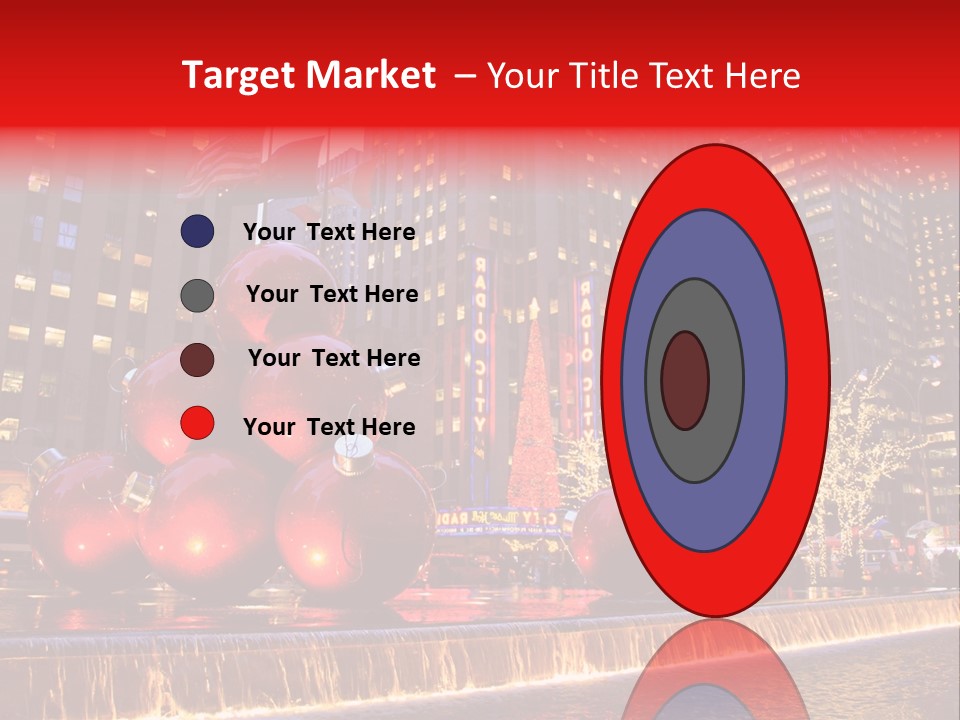 Evening Rockefeller Fountain PowerPoint Template