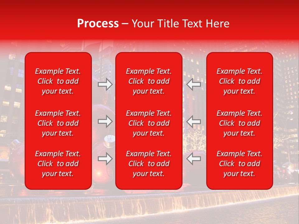 Evening Rockefeller Fountain PowerPoint Template