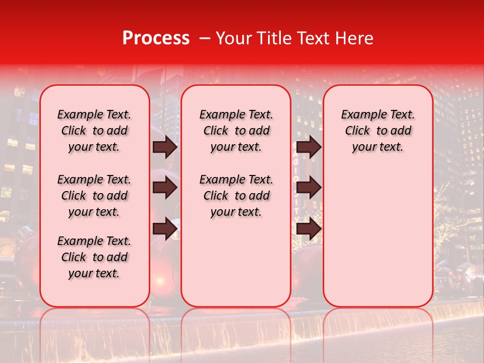 Evening Rockefeller Fountain PowerPoint Template