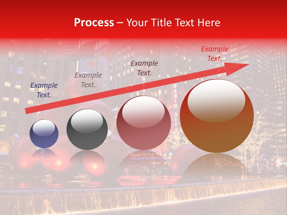 Evening Rockefeller Fountain PowerPoint Template