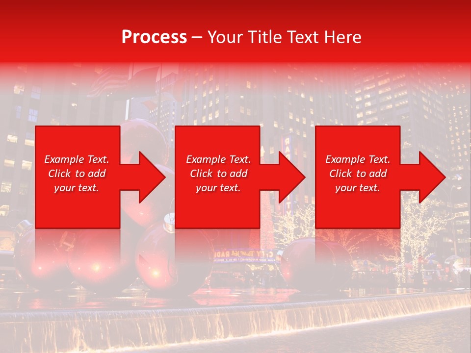 Evening Rockefeller Fountain PowerPoint Template