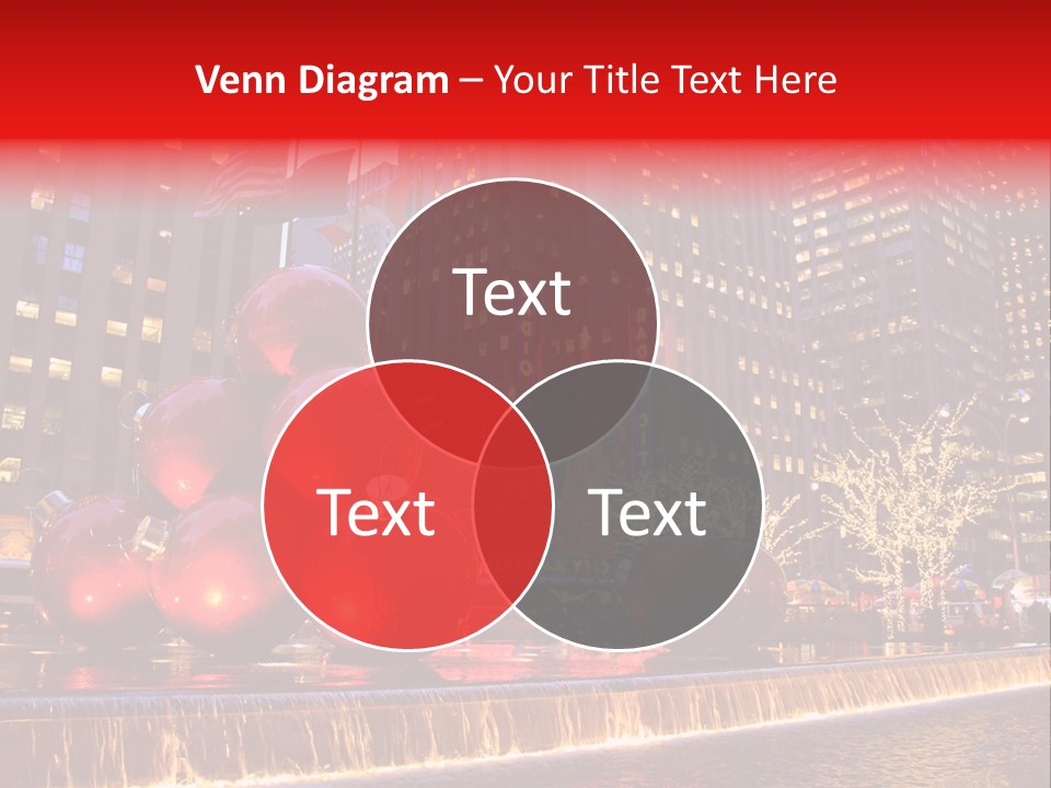 Evening Rockefeller Fountain PowerPoint Template