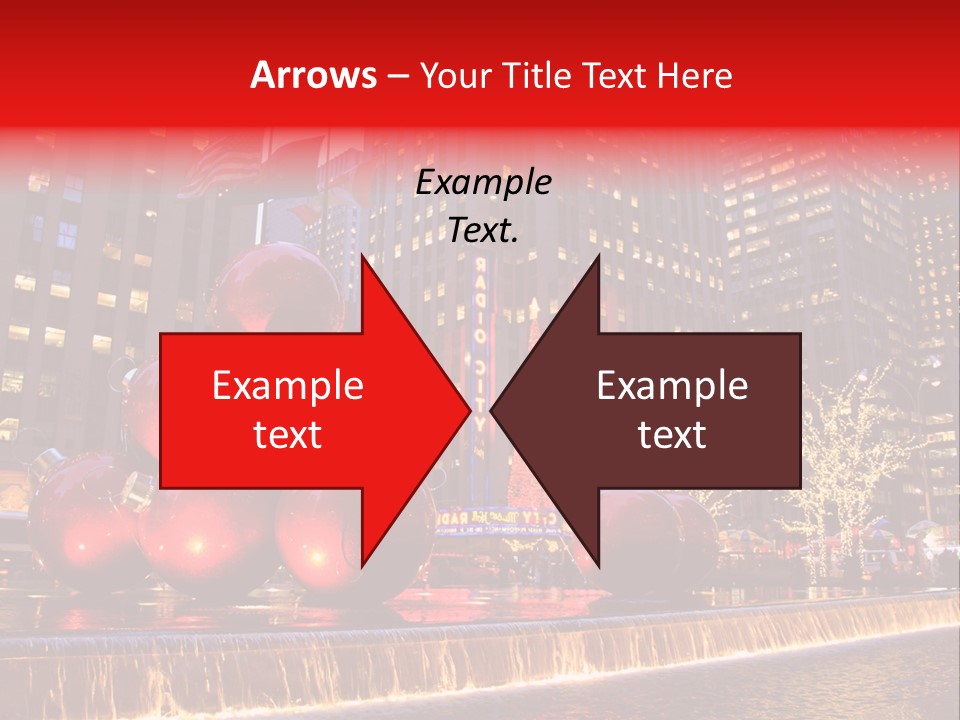 Evening Rockefeller Fountain PowerPoint Template