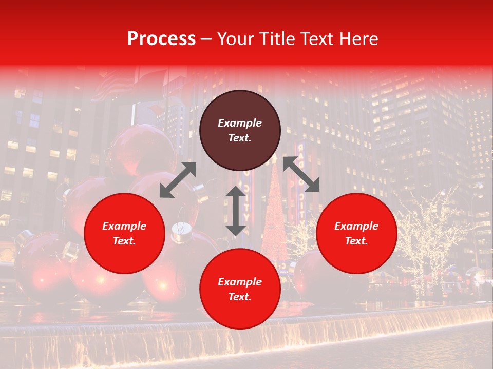 Evening Rockefeller Fountain PowerPoint Template