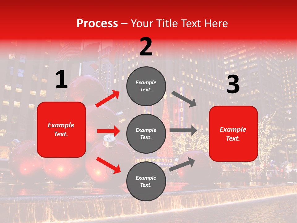 Evening Rockefeller Fountain PowerPoint Template