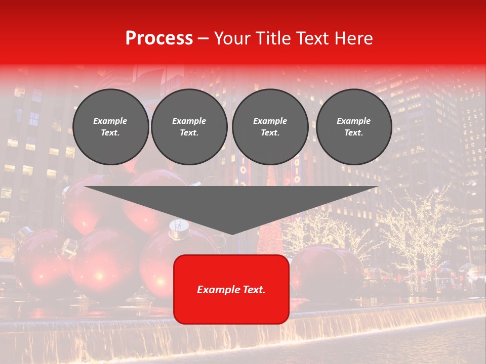 Evening Rockefeller Fountain PowerPoint Template