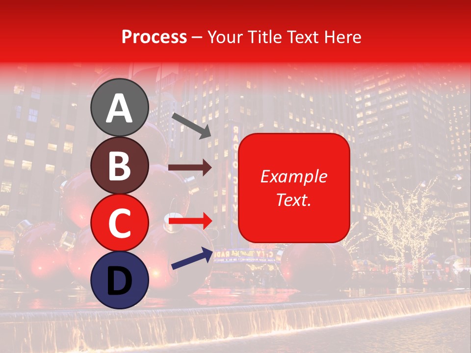 Evening Rockefeller Fountain PowerPoint Template