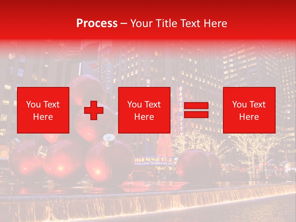 Evening Rockefeller Fountain PowerPoint Template