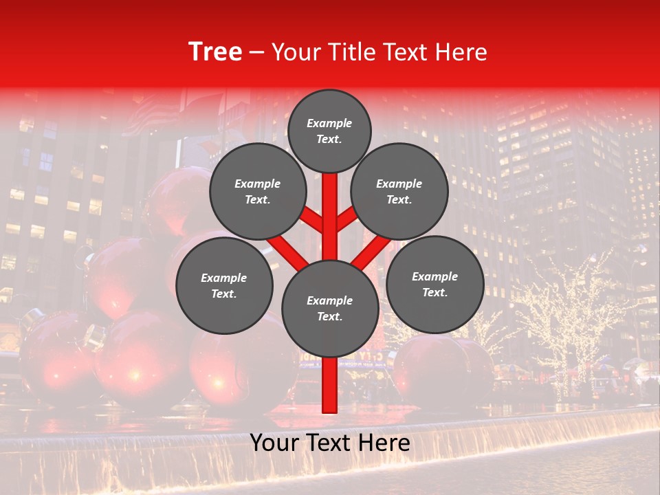 Evening Rockefeller Fountain PowerPoint Template