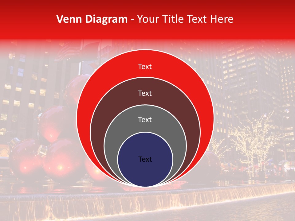 Evening Rockefeller Fountain PowerPoint Template