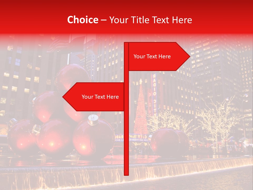 Evening Rockefeller Fountain PowerPoint Template