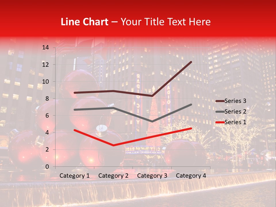 Evening Rockefeller Fountain PowerPoint Template