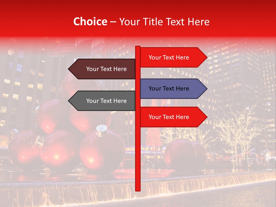 Evening Rockefeller Fountain PowerPoint Template