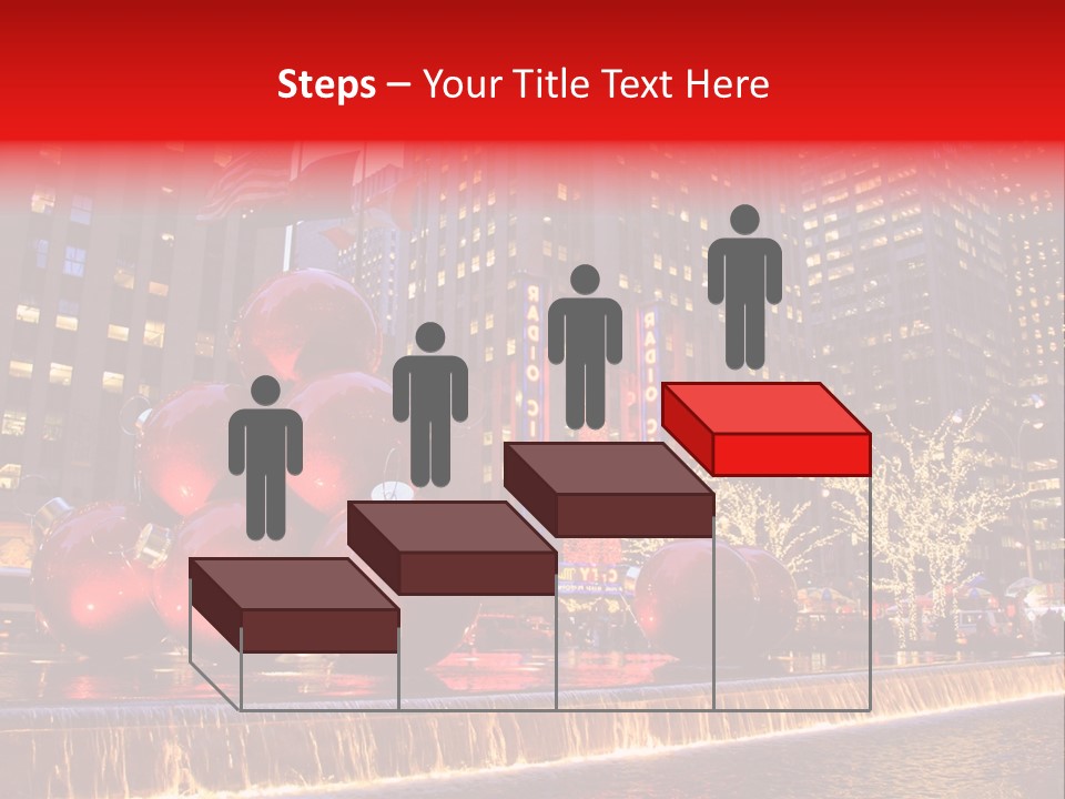 Evening Rockefeller Fountain PowerPoint Template