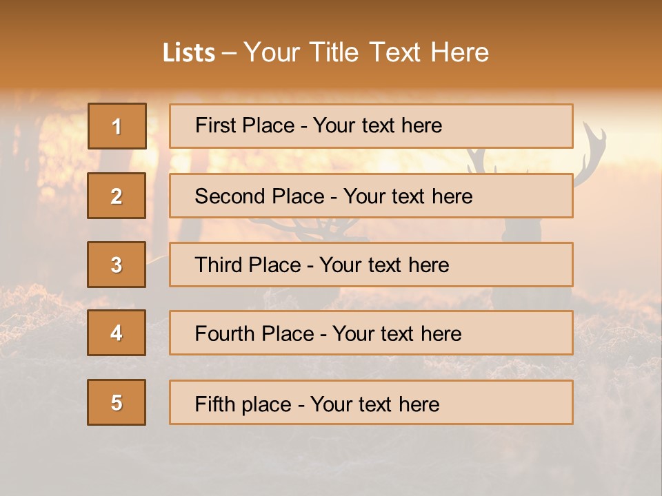 Hoge Veluwe Hunting Trees PowerPoint Template