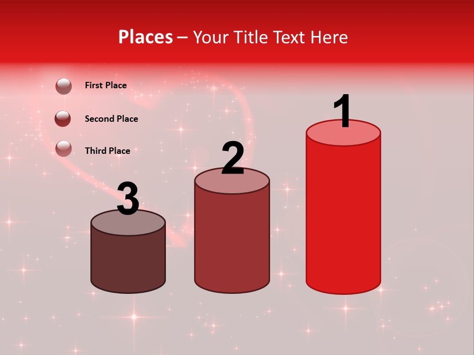 A Red Heart On A Red Background With Stars PowerPoint Template