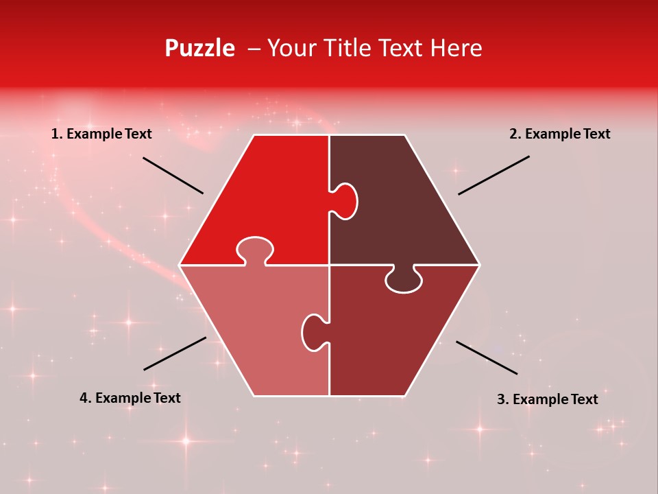 A Red Heart On A Red Background With Stars PowerPoint Template