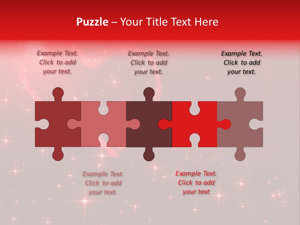 A Red Heart On A Red Background With Stars PowerPoint Template