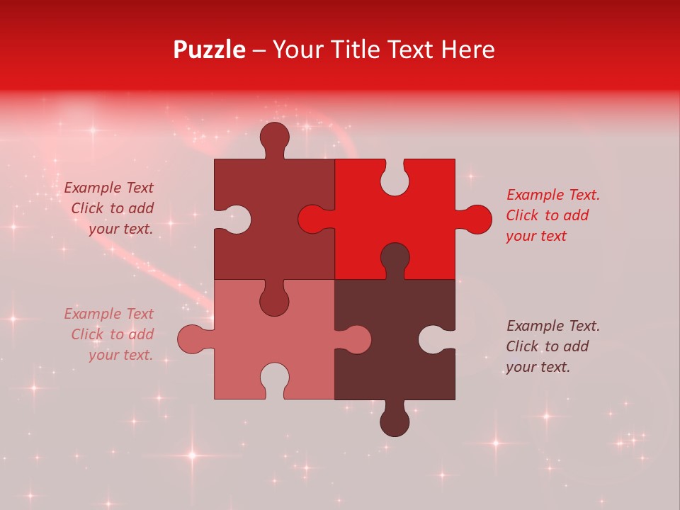 A Red Heart On A Red Background With Stars PowerPoint Template