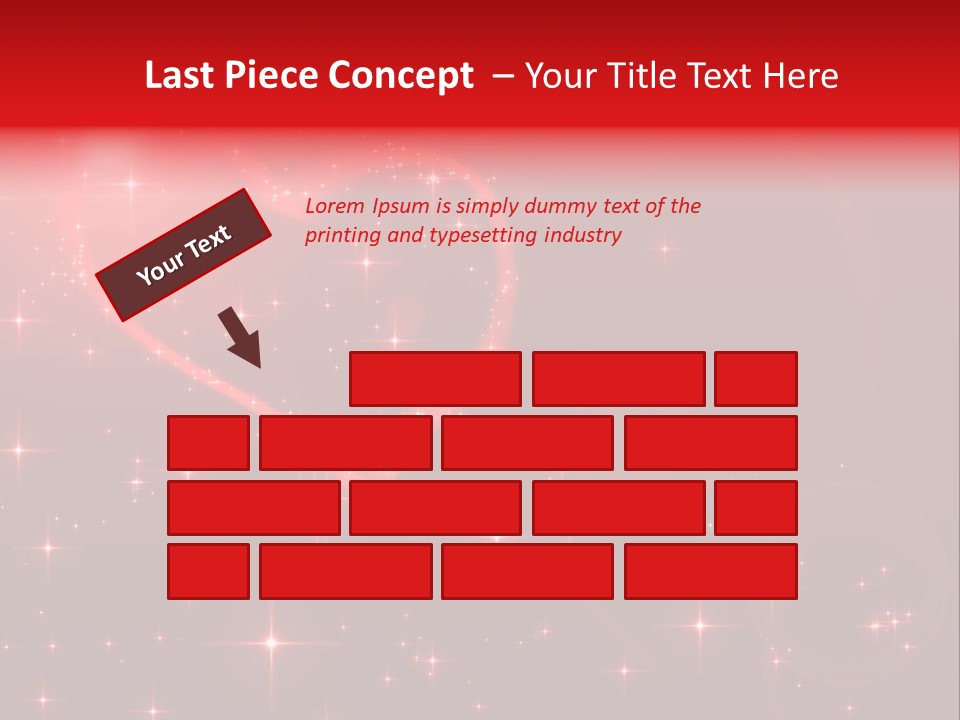A Red Heart On A Red Background With Stars PowerPoint Template