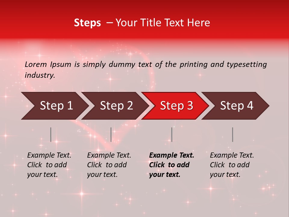 A Red Heart On A Red Background With Stars PowerPoint Template