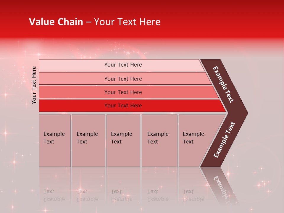 A Red Heart On A Red Background With Stars PowerPoint Template