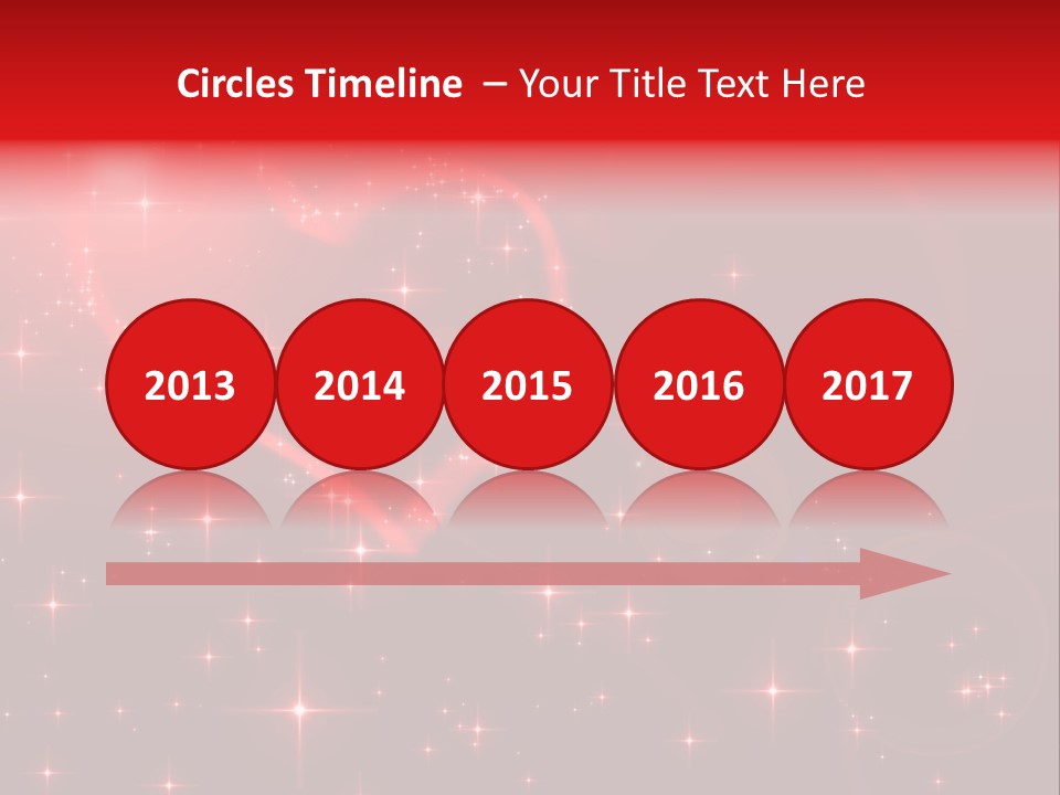 A Red Heart On A Red Background With Stars PowerPoint Template