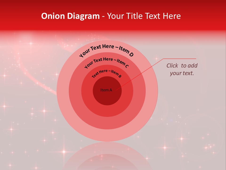 A Red Heart On A Red Background With Stars PowerPoint Template