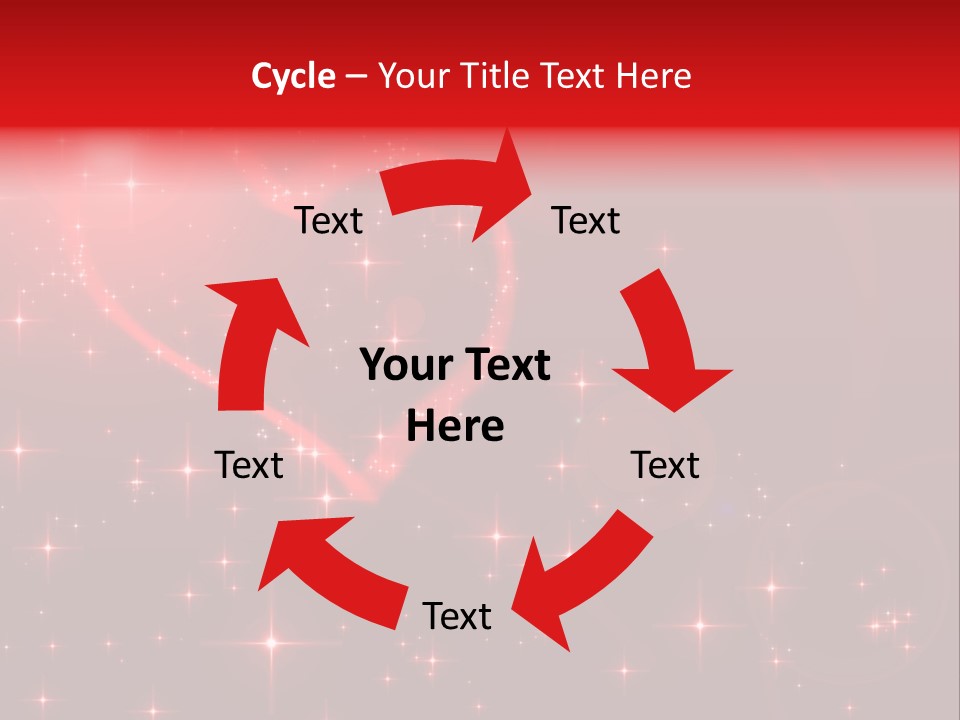 A Red Heart On A Red Background With Stars PowerPoint Template