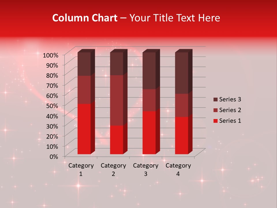 A Red Heart On A Red Background With Stars PowerPoint Template