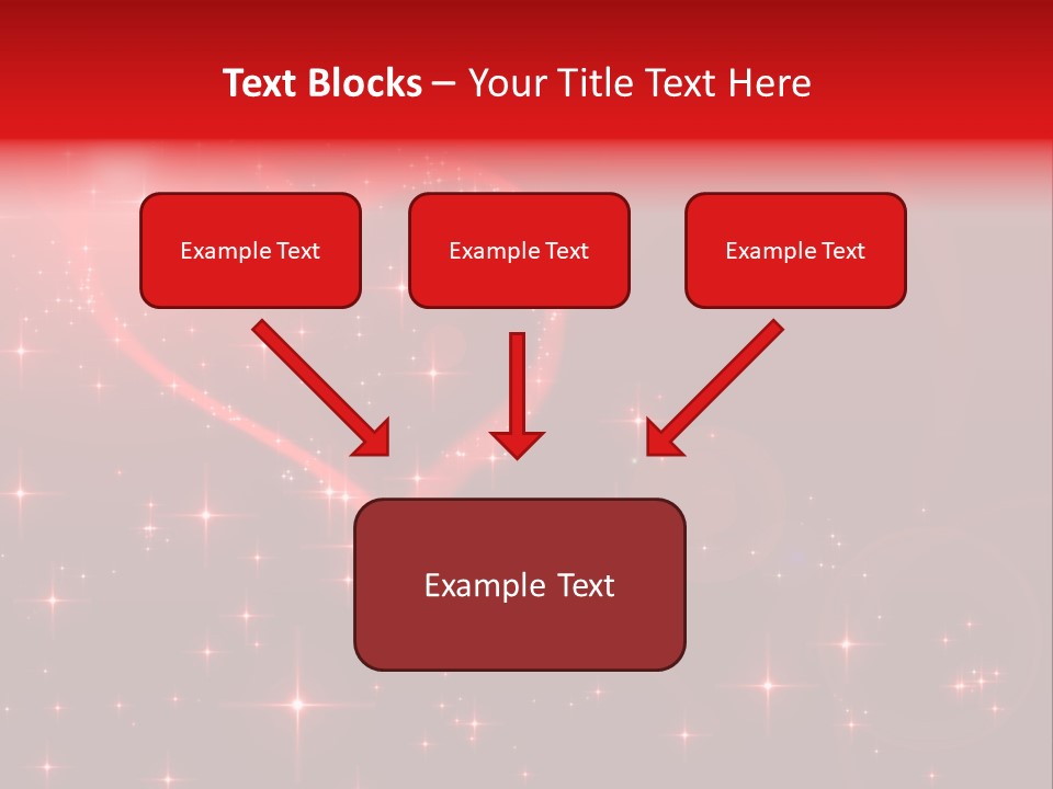 A Red Heart On A Red Background With Stars PowerPoint Template