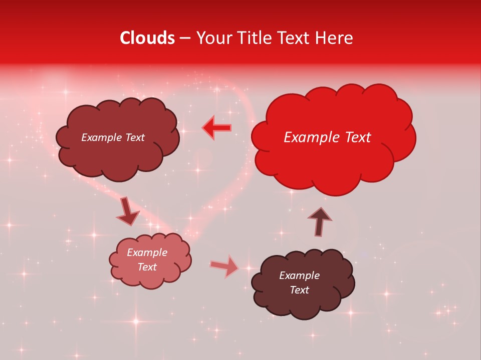 A Red Heart On A Red Background With Stars PowerPoint Template