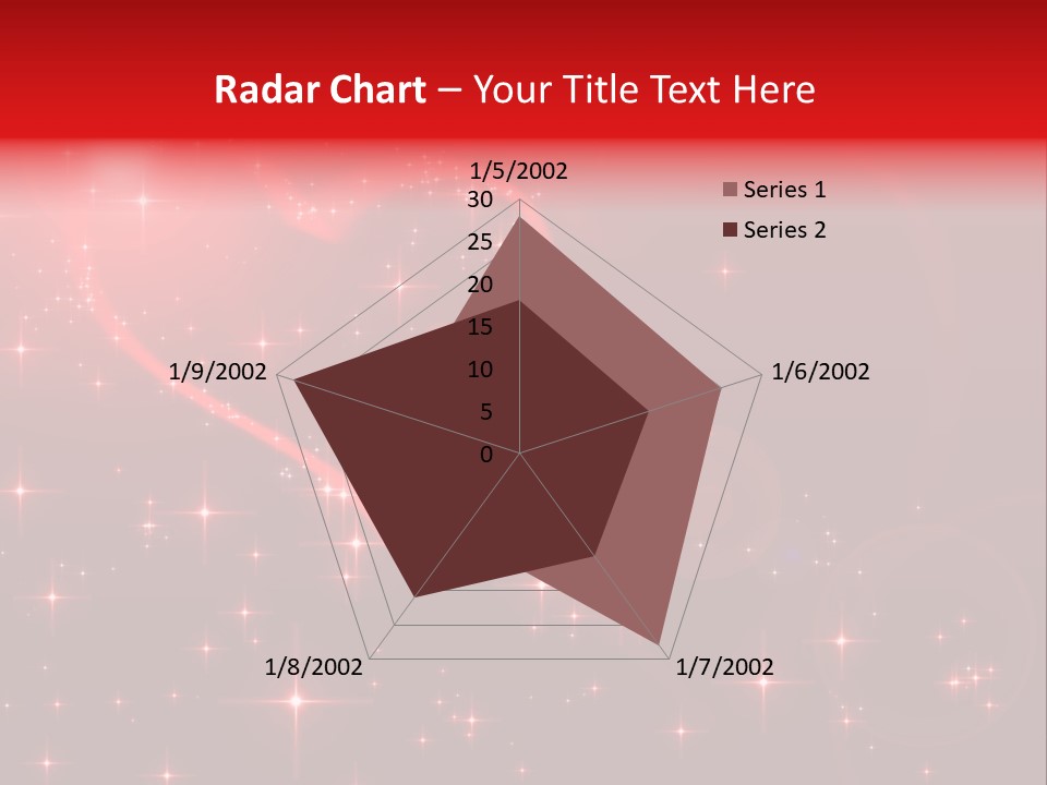 A Red Heart On A Red Background With Stars PowerPoint Template