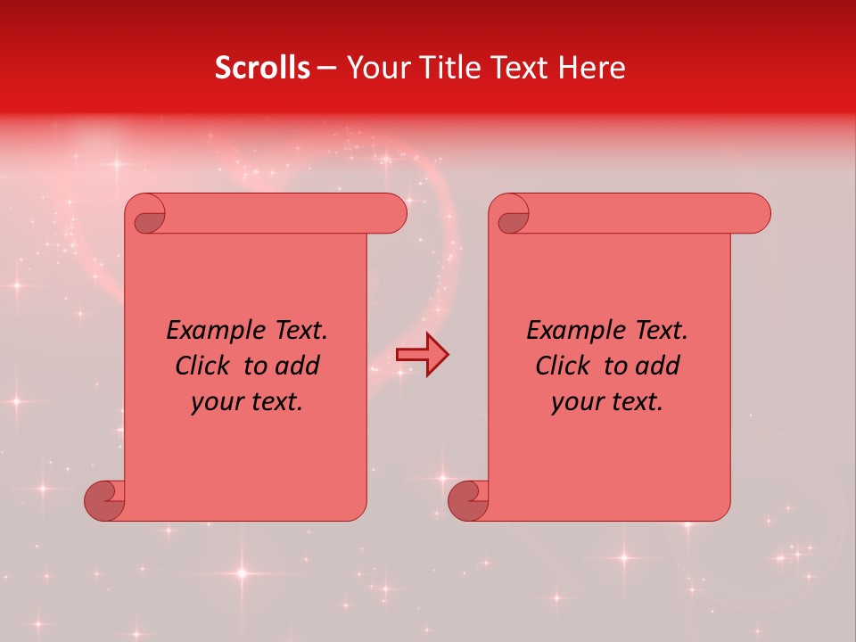 A Red Heart On A Red Background With Stars PowerPoint Template