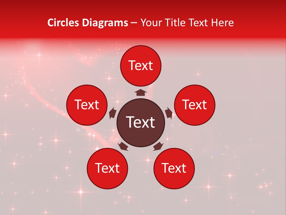 A Red Heart On A Red Background With Stars PowerPoint Template