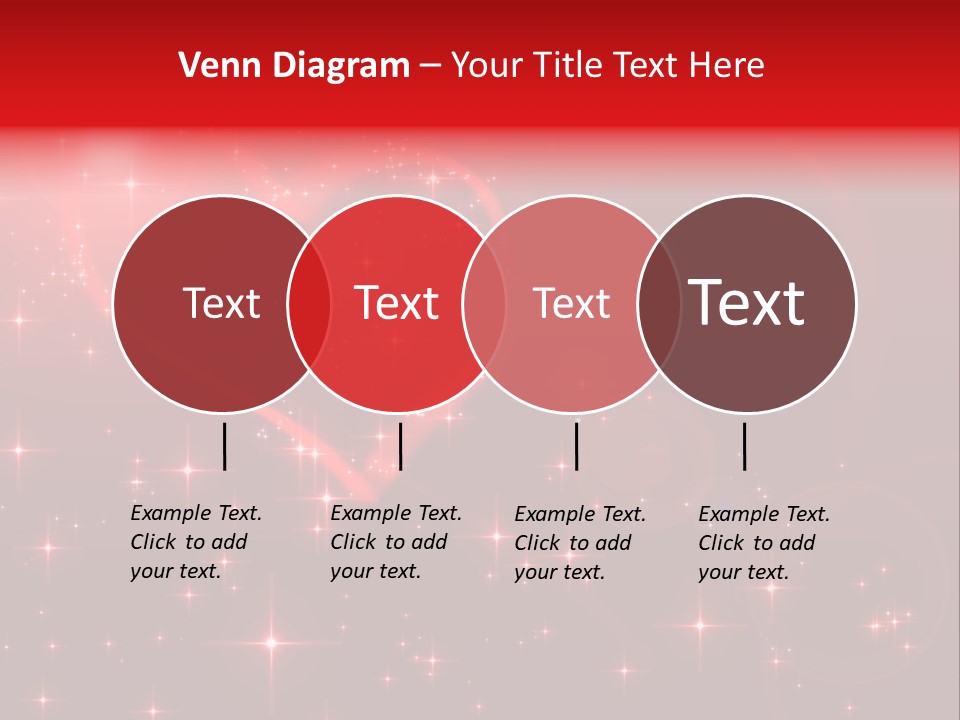 A Red Heart On A Red Background With Stars PowerPoint Template