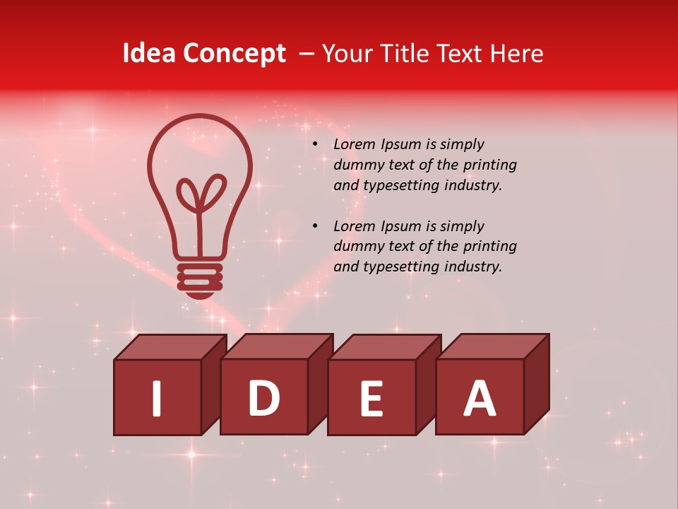 A Red Heart On A Red Background With Stars PowerPoint Template