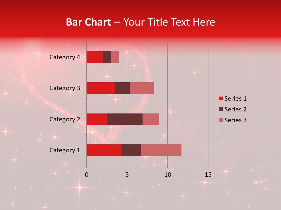 A Red Heart On A Red Background With Stars PowerPoint Template