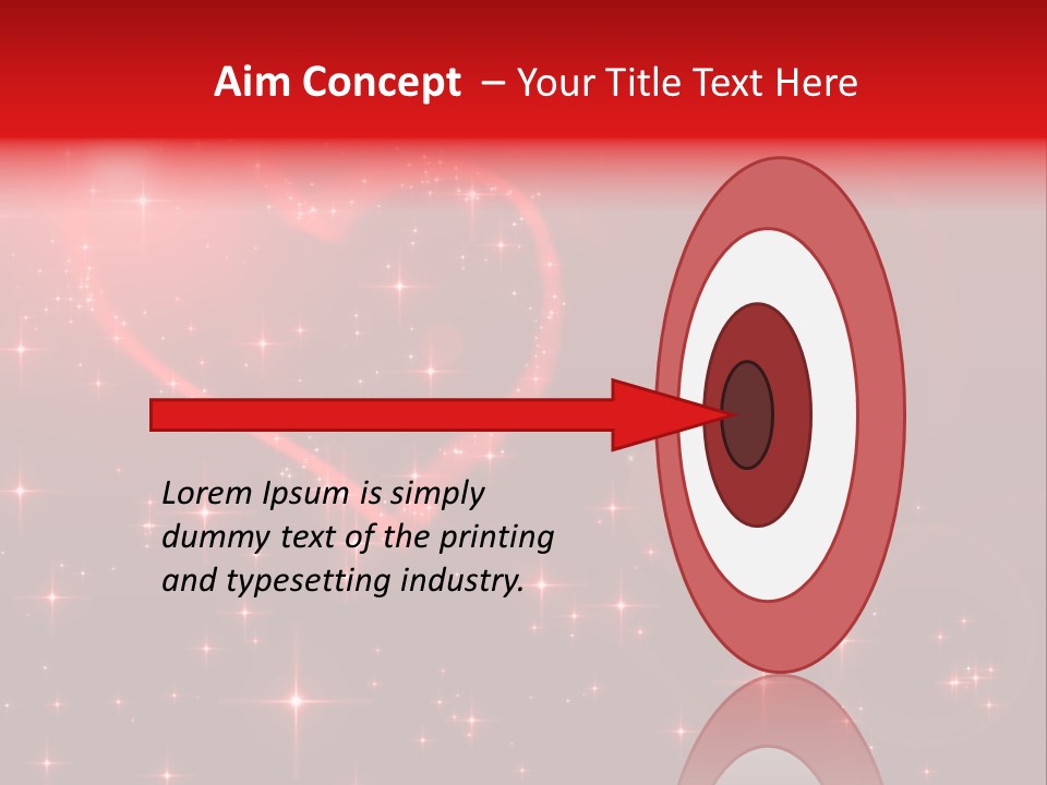 A Red Heart On A Red Background With Stars PowerPoint Template