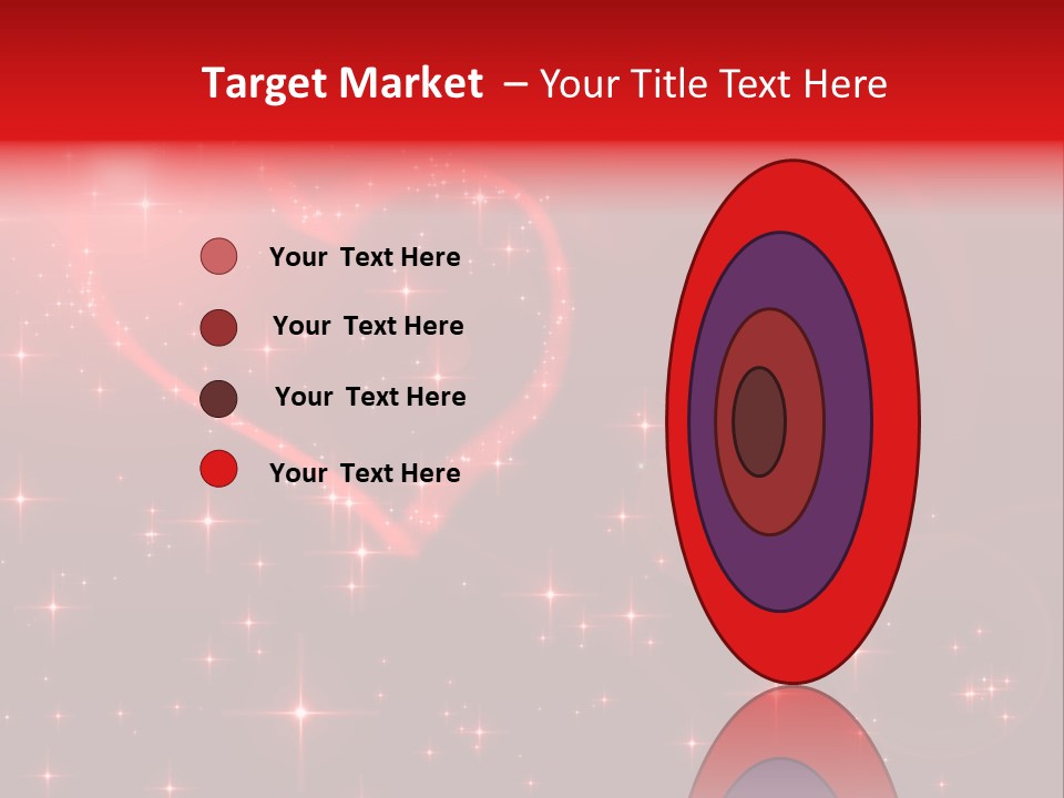 A Red Heart On A Red Background With Stars PowerPoint Template