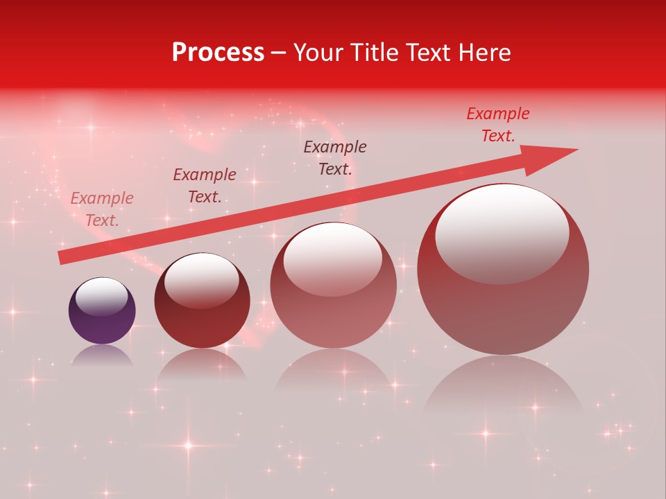 A Red Heart On A Red Background With Stars PowerPoint Template