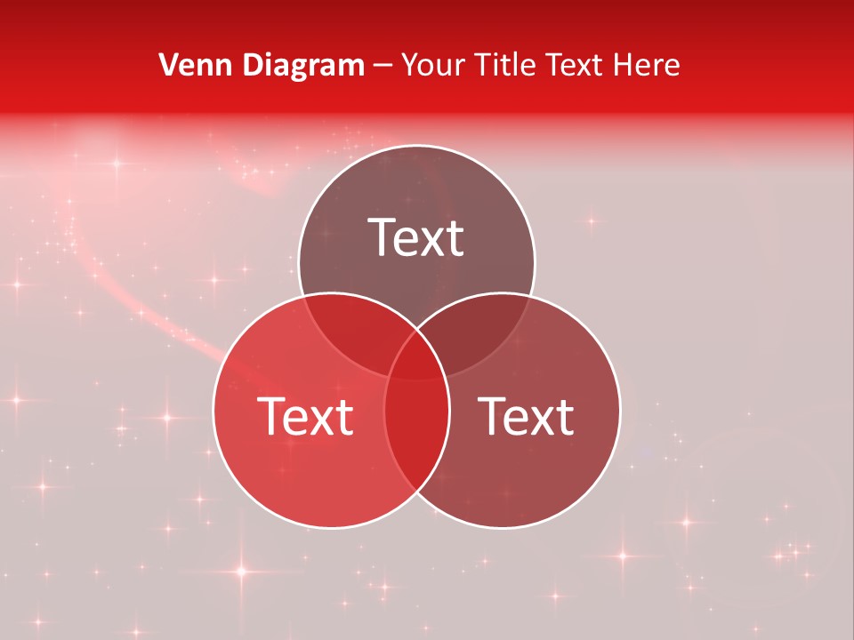 A Red Heart On A Red Background With Stars PowerPoint Template