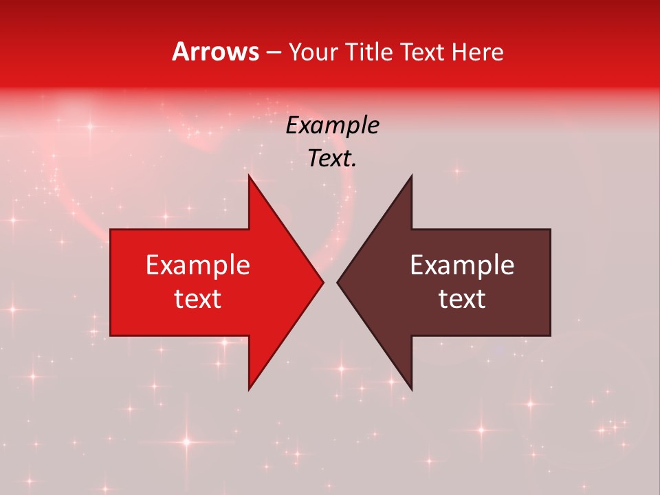 A Red Heart On A Red Background With Stars PowerPoint Template