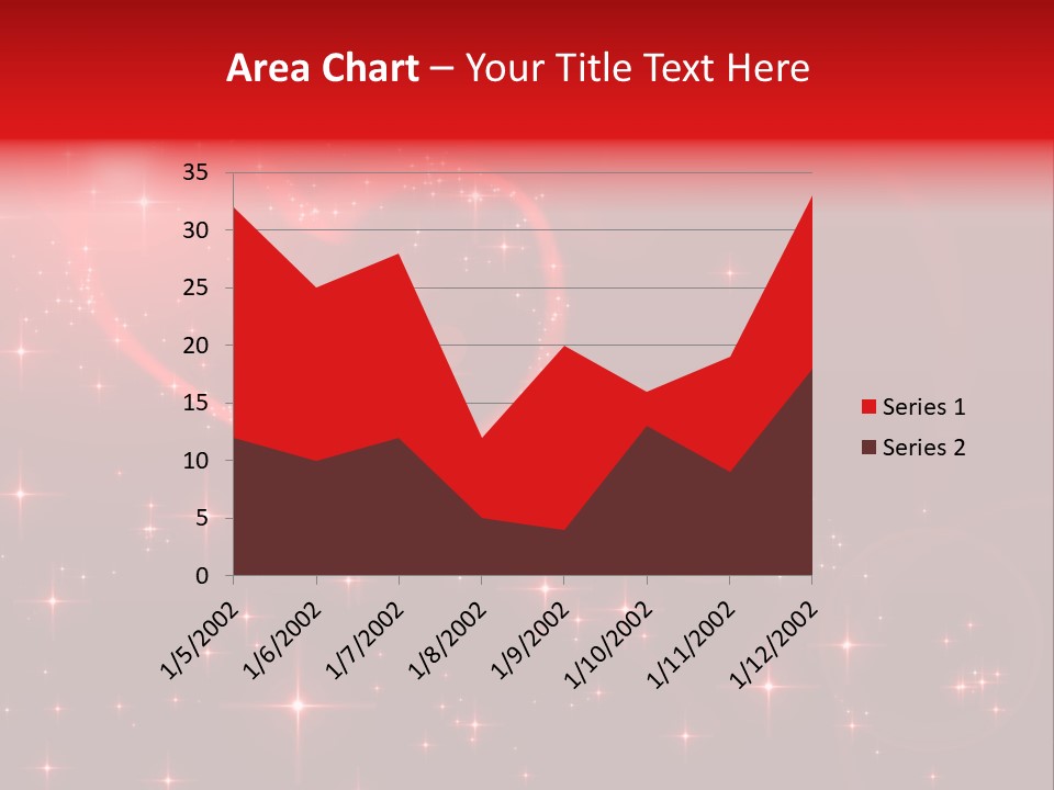 A Red Heart On A Red Background With Stars PowerPoint Template