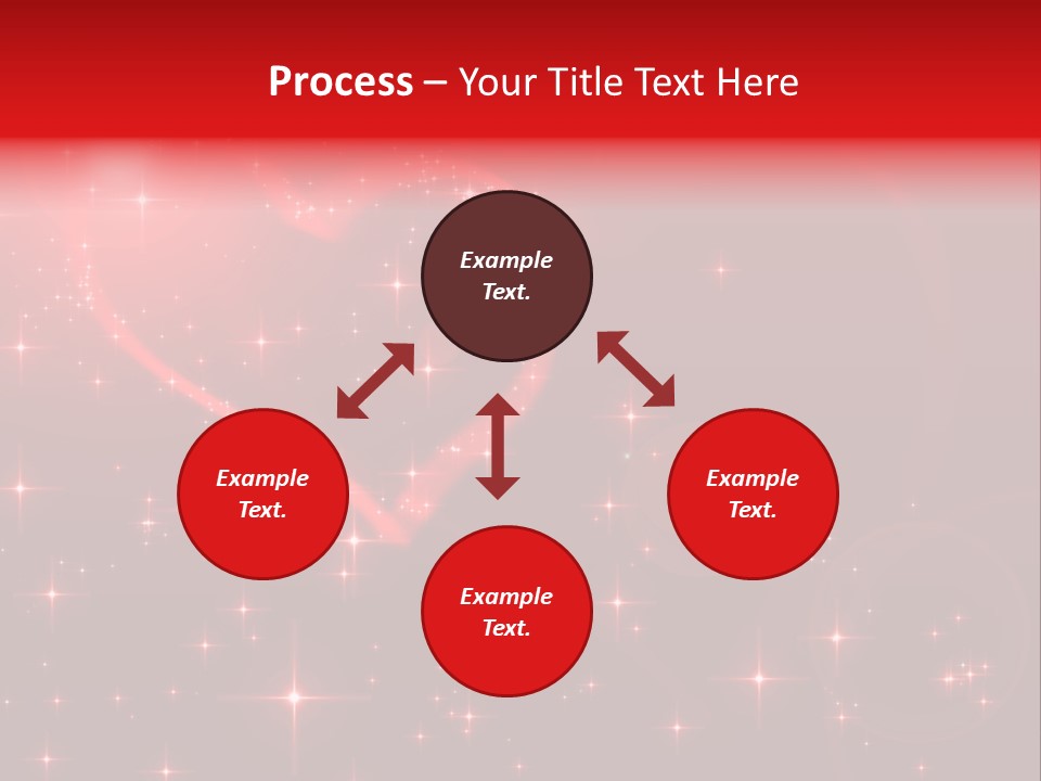 A Red Heart On A Red Background With Stars PowerPoint Template