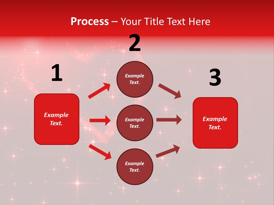 A Red Heart On A Red Background With Stars PowerPoint Template