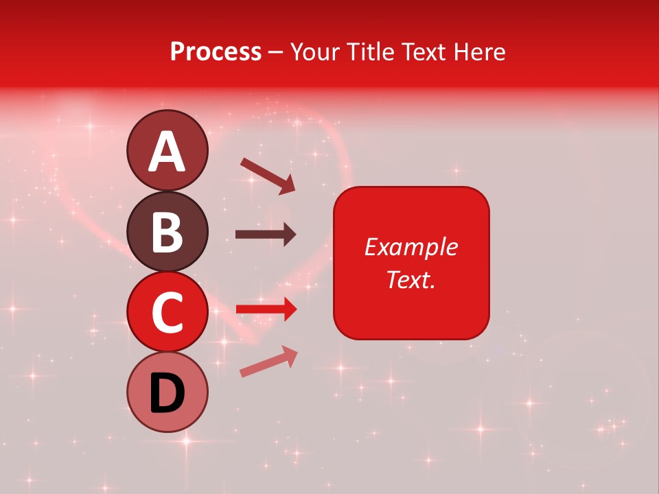 A Red Heart On A Red Background With Stars PowerPoint Template